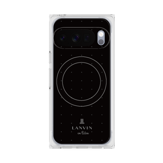 プレミアムスクエアケース with Pixelsnap［ LANVIN en Bleu Tiny dots Black - ランバン ドット ブラック ］