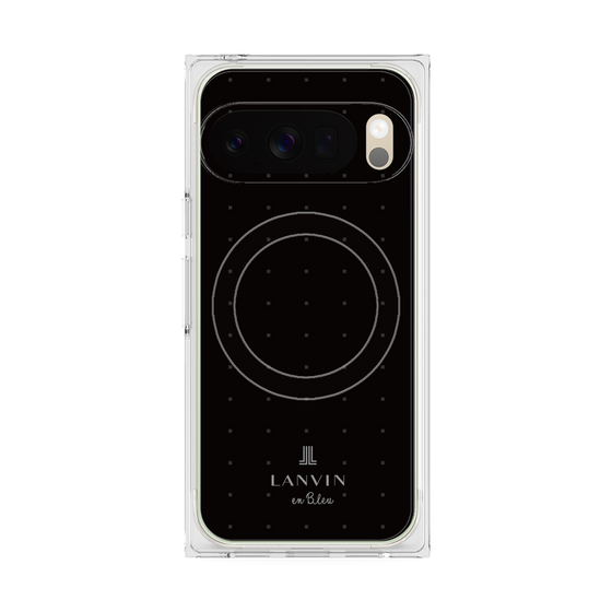 プレミアムスクエアケース with Pixelsnap［ LANVIN en Bleu Tiny dots Black - ランバン ドット ブラック ］
