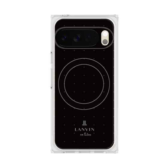 プレミアムスクエアケース with Pixelsnap［ LANVIN en Bleu Tiny dots Black - ランバン ドット ブラック ］