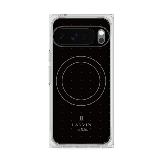 プレミアムスクエアケース with Pixelsnap［ LANVIN en Bleu Tiny dots Black - ランバン ドット ブラック ］