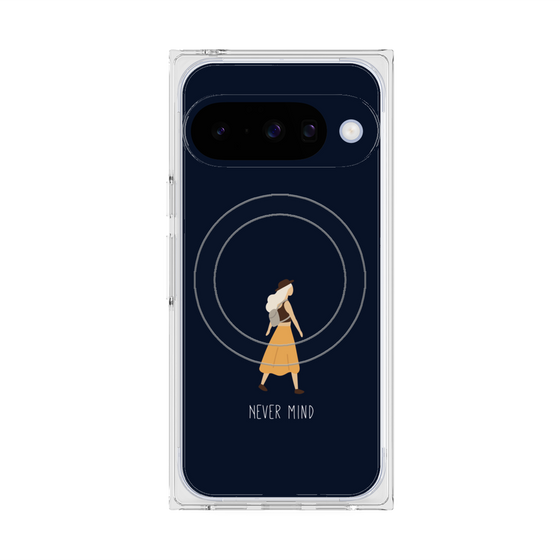 プレミアムスクエアケース with Pixelsnap［ Never Mind - Navy ］