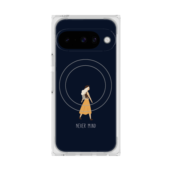 プレミアムスクエアケース with Pixelsnap［ Never Mind - Navy ］