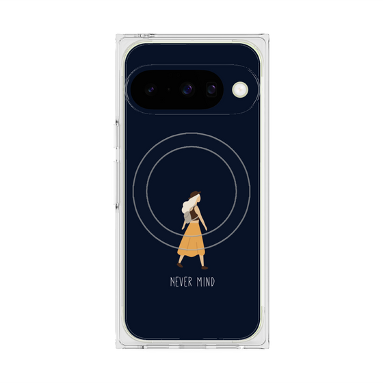 プレミアムスクエアケース with Pixelsnap［ Never Mind - Navy ］