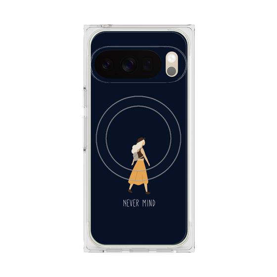 プレミアムスクエアケース with Pixelsnap［ Never Mind - Navy ］
