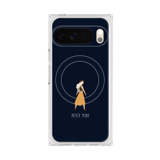 プレミアムスクエアケース with Pixelsnap［ Never Mind - Navy ］