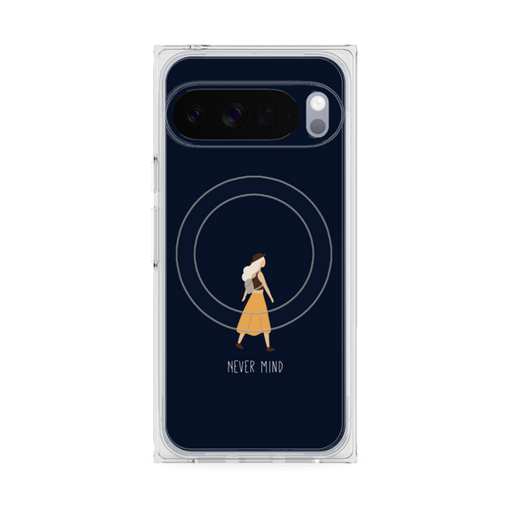 プレミアムスクエアケース with Pixelsnap［ Never Mind - Navy ］