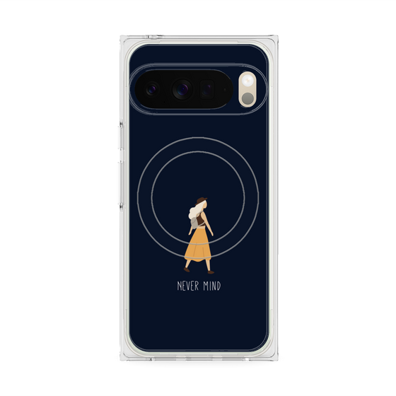 プレミアムスクエアケース with Pixelsnap［ Never Mind - Navy ］