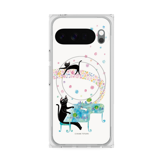 プレミアムスクエアケース with Pixelsnap［ おかべてつろう - 黒猫クロのとおりみち ］