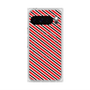 プレミアムスクエアケース with Pixelsnap［ Small Stripe - Red × Black ］