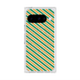 プレミアムスクエアケース with Pixelsnap［ Small Stripe - Green × Orange ］