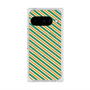 プレミアムスクエアケース with Pixelsnap［ Small Stripe - Green × Orange ］