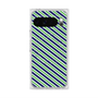 プレミアムスクエアケース with Pixelsnap［ Small Stripe - Navy × Green ］