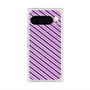 プレミアムスクエアケース with Pixelsnap［ Small Stripe - Purple × Pink ］