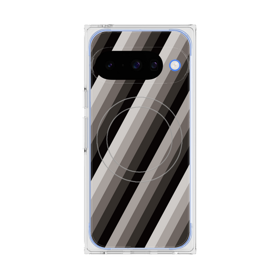 プレミアムスクエアケース with Pixelsnap［ Middle Stripe - Black ］