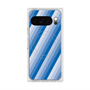 プレミアムスクエアケース with Pixelsnap［ Middle Stripe - Blue ］