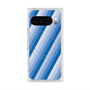 プレミアムスクエアケース with Pixelsnap［ Middle Stripe - Blue ］