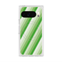 プレミアムスクエアケース with Pixelsnap［ Middle Stripe - Green ］