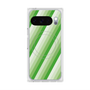 プレミアムスクエアケース with Pixelsnap［ Middle Stripe - Green ］