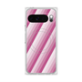 プレミアムスクエアケース with Pixelsnap［ Middle Stripe - Pink ］