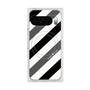 プレミアムスクエアケース with Pixelsnap［ Big Stripe - Black × Gray ］