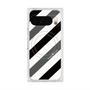 プレミアムスクエアケース with Pixelsnap［ Big Stripe - Black × Gray ］