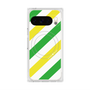 プレミアムスクエアケース with Pixelsnap［ Big Stripe - Green × Yellow ］