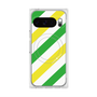 プレミアムスクエアケース with Pixelsnap［ Big Stripe - Green × Yellow ］