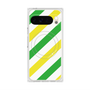 プレミアムスクエアケース with Pixelsnap［ Big Stripe - Green × Yellow ］