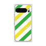 プレミアムスクエアケース with Pixelsnap［ Big Stripe - Green × Yellow ］