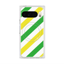 プレミアムスクエアケース with Pixelsnap［ Big Stripe - Green × Yellow ］
