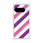 プレミアムスクエアケース with Pixelsnap［ Big Stripe - Purple × Pink ］
