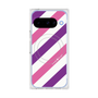 プレミアムスクエアケース with Pixelsnap［ Big Stripe - Purple × Pink ］