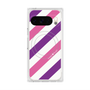 プレミアムスクエアケース with Pixelsnap［ Big Stripe - Purple × Pink ］
