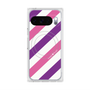 プレミアムスクエアケース with Pixelsnap［ Big Stripe - Purple × Pink ］