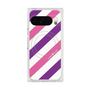 プレミアムスクエアケース with Pixelsnap［ Big Stripe - Purple × Pink ］