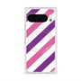 プレミアムスクエアケース with Pixelsnap［ Big Stripe - Purple × Pink ］