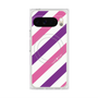 プレミアムスクエアケース with Pixelsnap［ Big Stripe - Purple × Pink ］