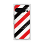 プレミアムスクエアケース with Pixelsnap［ Big Stripe - Red × Black ］