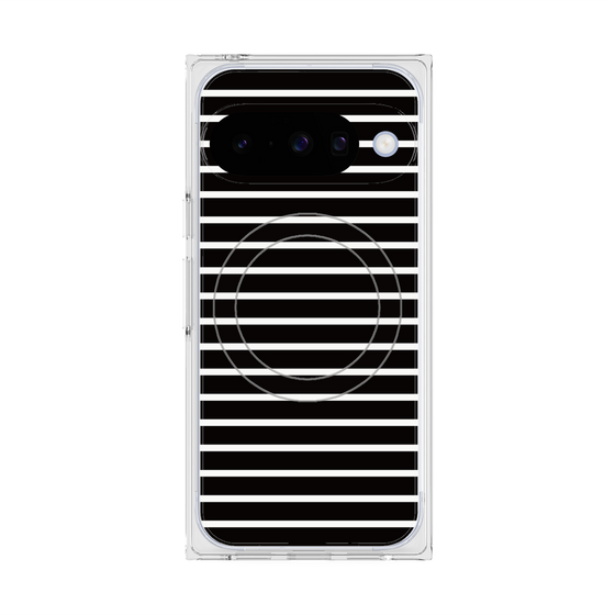 プレミアムスクエアケース with Pixelsnap［ Middle Border - Black ］