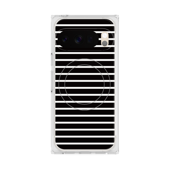 プレミアムスクエアケース with Pixelsnap［ Middle Border - Black ］