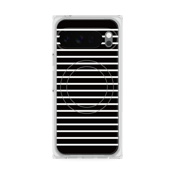 プレミアムスクエアケース with Pixelsnap［ Middle Border - Black ］