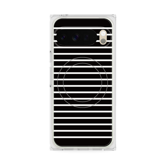 プレミアムスクエアケース with Pixelsnap［ Middle Border - Black ］