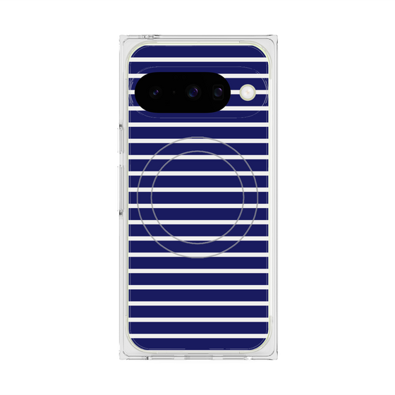 プレミアムスクエアケース with Pixelsnap［ Middle Border - Blue ］
