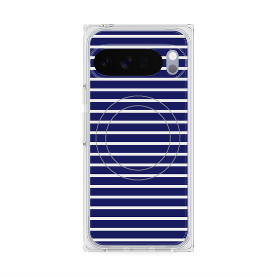 プレミアムスクエアケース with Pixelsnap［ Middle Border - Blue ］