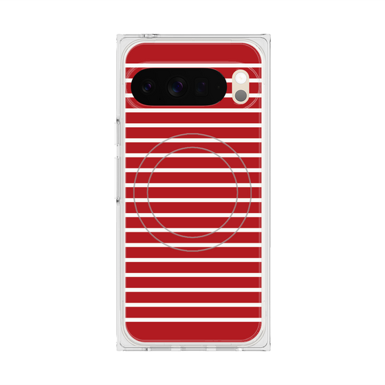プレミアムスクエアケース with Pixelsnap［ Middle Border - Red ］