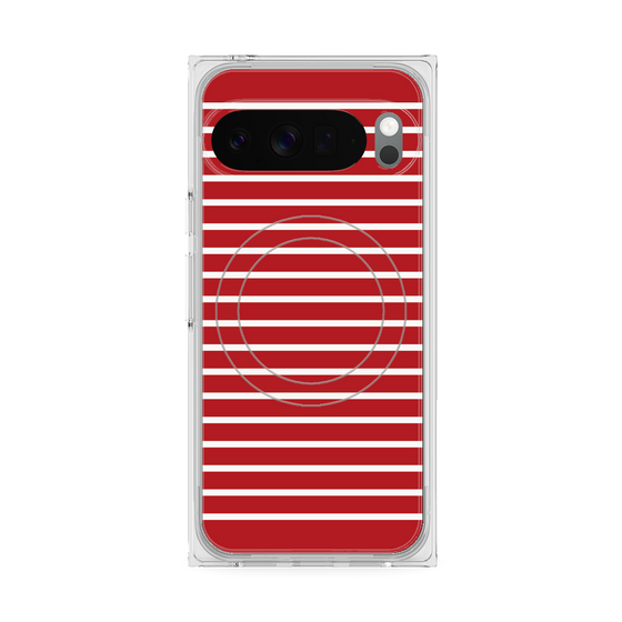 プレミアムスクエアケース with Pixelsnap［ Middle Border - Red ］