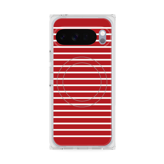 プレミアムスクエアケース with Pixelsnap［ Middle Border - Red ］