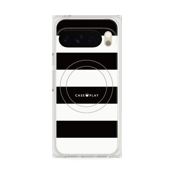 プレミアムスクエアケース with Pixelsnap［ Big Border - Black ］