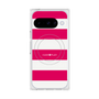 プレミアムスクエアケース with Pixelsnap［ Big Border - Pink ］