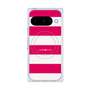 プレミアムスクエアケース with Pixelsnap［ Big Border - Pink ］